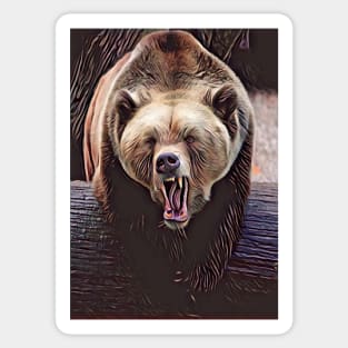 Angry bear Sticker